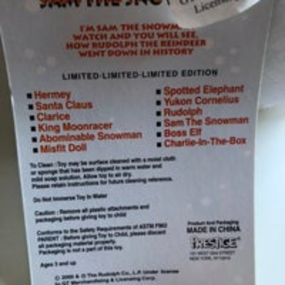 Plush Sam the Snowman -- Limited Edition - Picture 3 of 3